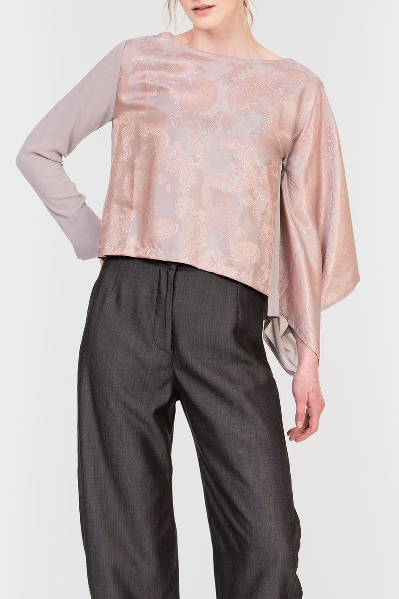 Butterfly Blues – Reversible Top – Blush