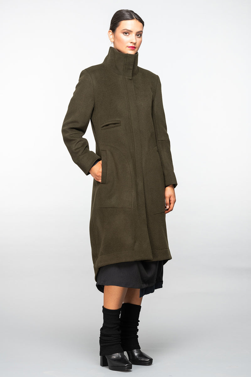 Coat to Note - Wool Coat - Khaki
